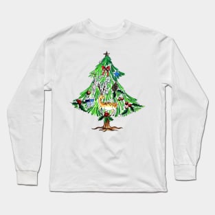 Christmas Tree Hand Drawn Long Sleeve T-Shirt